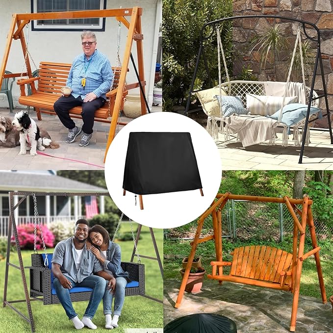 FLYMEI Outdoor Swing Cover Waterproof for A Frame Patio Swing/Outdoor Furniture Porch/Glider Hammock, Waterproof and Windproof, 72" L×55" W×67" H