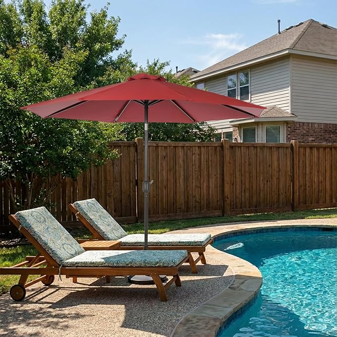 BPS Patio Umbrella Replacement Canopy for 9 ft 8 Ribs Table Umbrella, Outdoor Umbrella Replacement for Market Parasol, Canopy Only