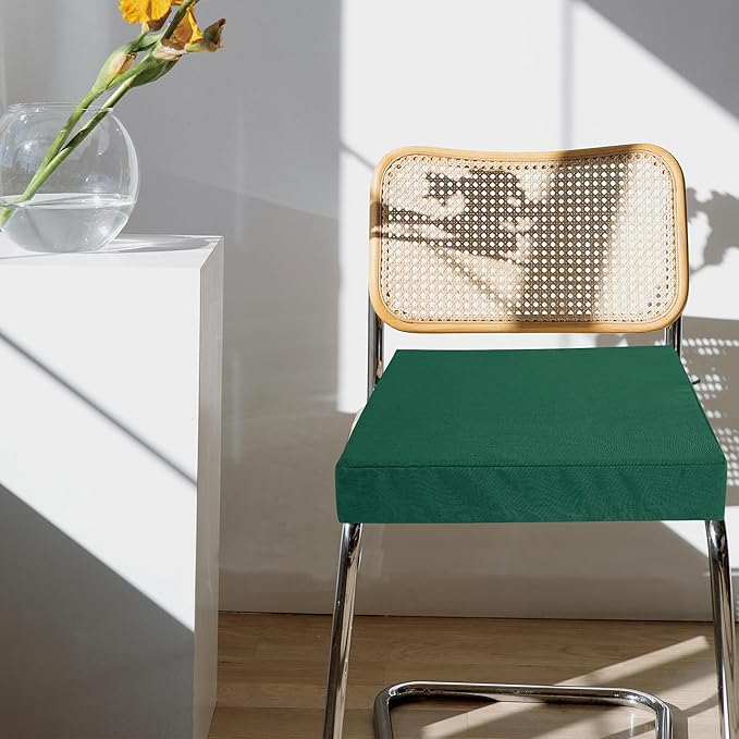 FUNHOME Outdoor Chair Cushion Covers 2 Pack, No Insert! Patio Cushion Covers Replacement 22" x 20" x 4", Water Resistant Patio Chair Cushion Slipcovers, Green(Covers ONLY)
