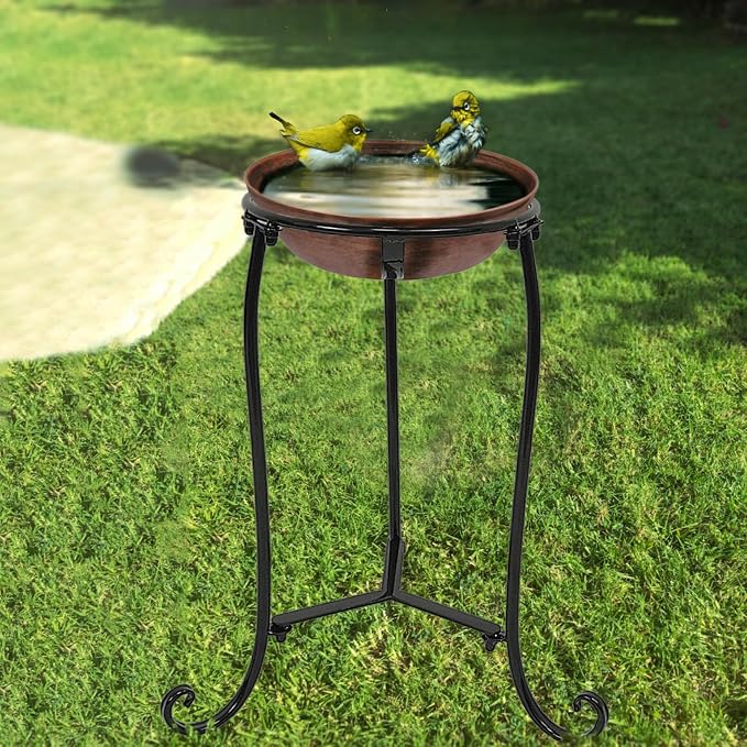 16" Tall Gazing Ball Stand for 10-12 inch Balls, Black Metal Gazing Globe Display Holder Stands for Outdoor Garden Clearance, 9" L x 9" W x 16" H