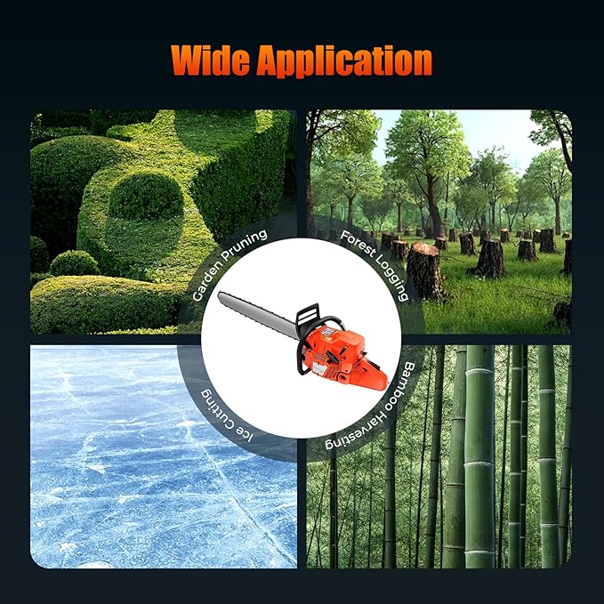 71CC Gas Chainsaws 2-Cycle Gasoline Powered Chain Saws Handheld Cordless Petrol Chainsaws Optional 28 Inches Gas Chain Saws for Trees Wood Farm Garden Ranch Forest Cutting
