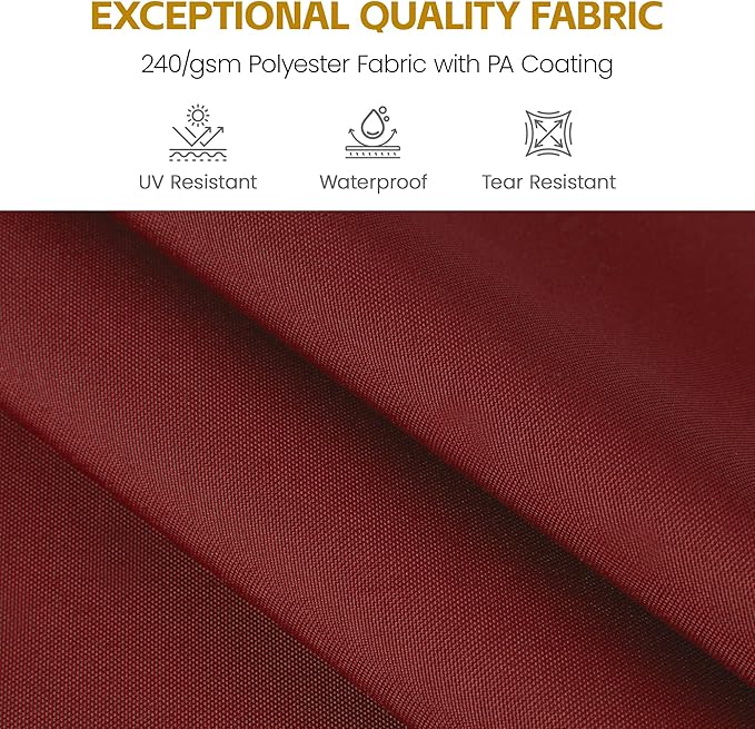 HASLE OUTFITTERS 9x12 FT Patio Cantilever Umbrella, Outdoor Offset Large Rectangular Heavy Duty Umbrellas with 360° Rotation for Pool Garden Deck,Red