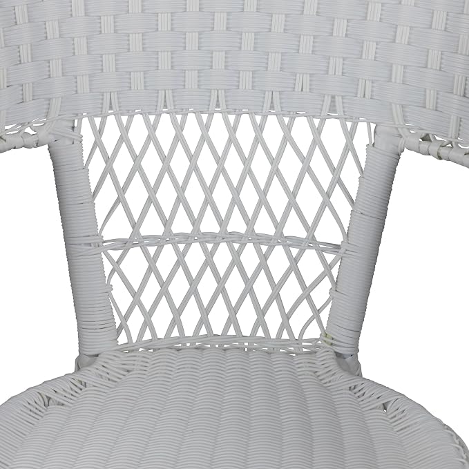 Northlight 7-Piece White Resin Wicker Outdoor Dining Set