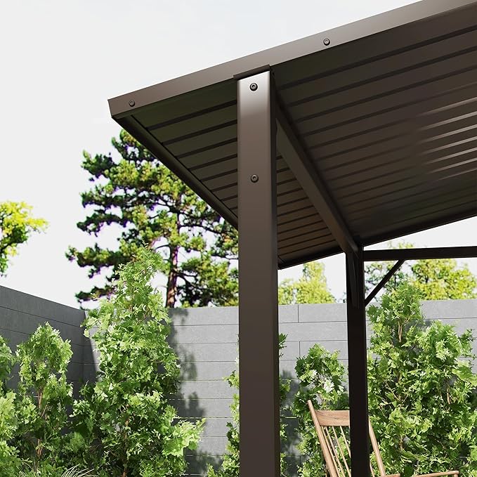 Outsunny 8' x 5' Hardtop Grill Gazebo with Double Metal Roof, 2 Side Shelves and 4 Cup Holders, Outdoor BBQ Gazebo, Grill Canopy for Patio Backyard Lawn Deck
