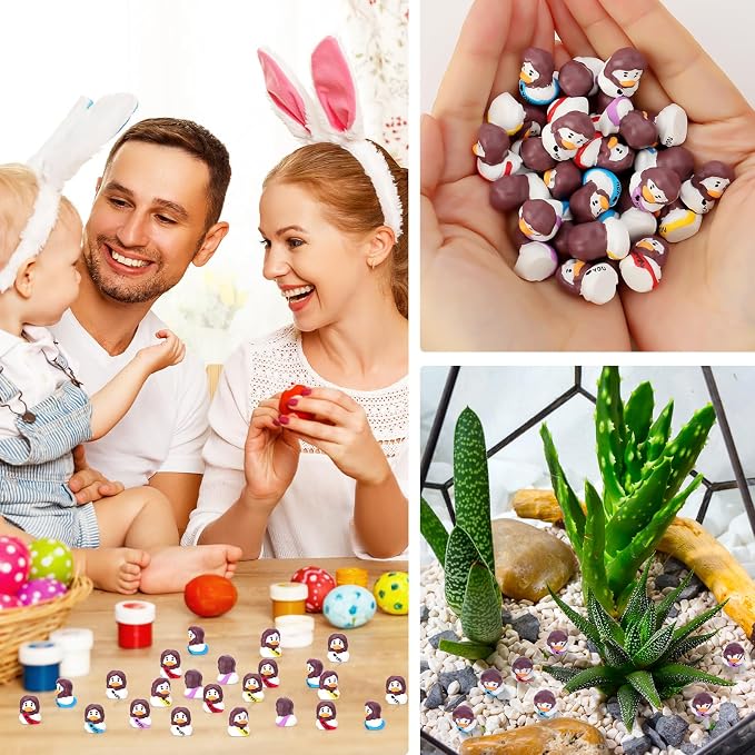 30 Pcs Mini Resin Jesus Ducks Mini Jesus Figurines Tiny Resin Ducks for DIY Cake Decoration Ornaments Crafts Moss Landscape, White