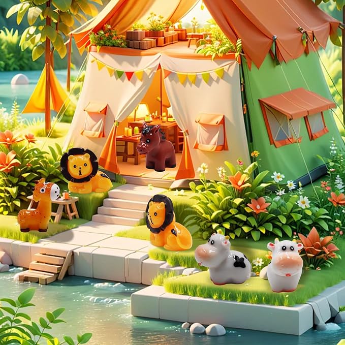 50 PCS Mini Lion Figurines for Fairy Gardens,Miniature Landscapes, Micro Landscape be Used for Various DIY Projects and Decorative