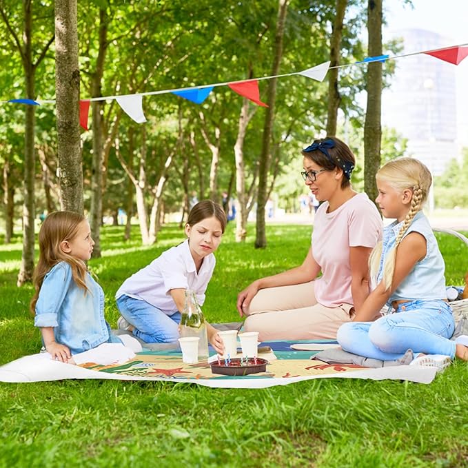 6.5 X 6.5Ft Baby Beach Pool, 2 in 1 Square Portable Cartoon Ocean Theme Toddler Beach Puddle, Waterproof Sandproof Cute Toddler Paddling Pool Beach Blanket with Carrying Bag for Boys Girls