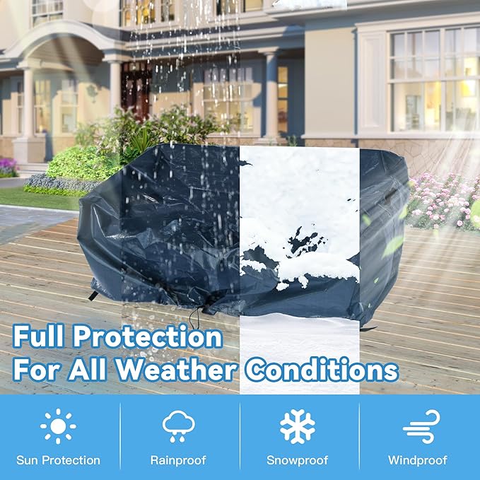Patio Furniture Set Covers Waterproof, Outdoor Table and Chairs Cover,Couch Covers for Cectional Sofa,Heavy Duty UV-Resistant,Rectangular,60"×60"×28"