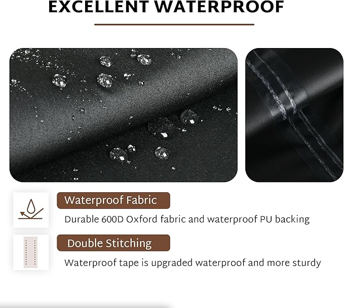 iBirdie Patio Furniture Sofa Covers 79W x 38D x 35H inch 3-Seater Outdoor Waterproof Couch Loveseat Bench Cover, Black