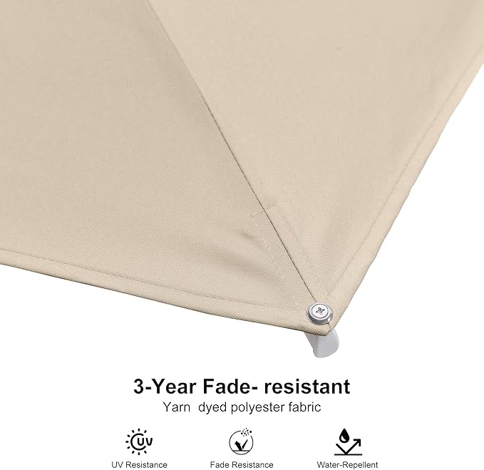 PURPLE LEAF 10' × 13' Patio Umbrella White Cantilever Umbrella Aluminum Square Outdoor Offset Umbrella Hanging Windproof with 360° Rotation for Garden Deck Pool, Beige