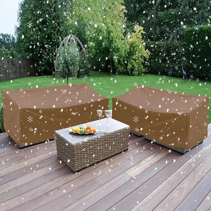 Outdoor Bench Cover, Waterproof Outdoor Patio Furniture Cover for 4-Seater Bench, Durable Oxford Cloth Garden Sofa Chair Cover, 75" L x 26" W x 35" H (Khaki, 75" L x 26" W x 35" H)