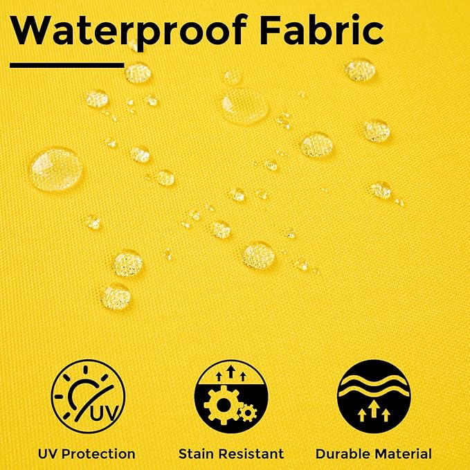 FUNHOME Outdoor Bench Cushion Cover 48 x18 x 3 inch,Water Resistant Cover with Zipper&Ties,Fade-Resistant Slipcover,Patio Porch Swing Cushion Cover Replacement Only,No Insert(Yellow)