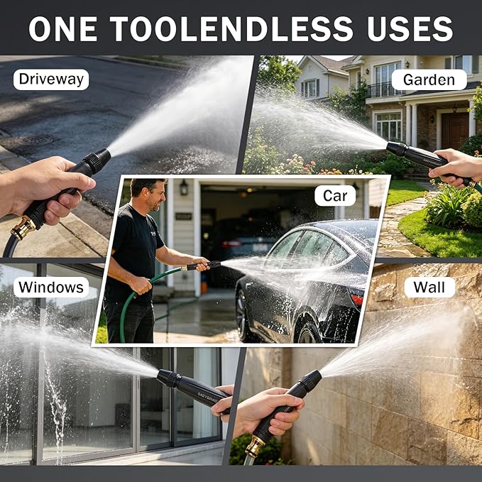 Home High-Pressure Car Wash Water Gun with Booster Nozzle, Home High-Pressure Car Wash Water Gun with Booster Nozzle and Hose