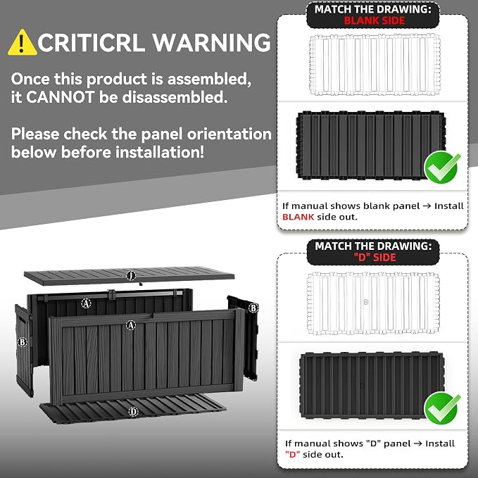 ROJIK 150 Gallon Outdoor Storage Box Waterproof,Weatherproof Deck Boxes Outdoor Lockable,Resin Outside Storage Box for Garden Tools,Cushions,Pool Accessories(Black,150 Gal)