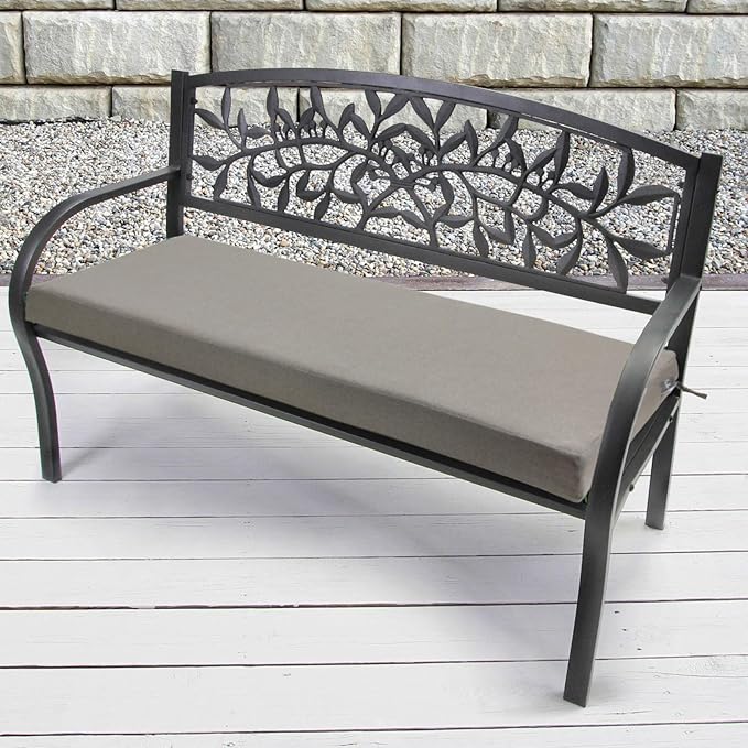 FUNHOME Outdoor Bench Cushion Covers,48" x 18" x 3", No Insert! Patio Cushion Covers Replacement for Outdoor Furniture,Water Resistant Loveseat Cushion Covers 1 Pack, Beige Coffee(Covers ONLY)
