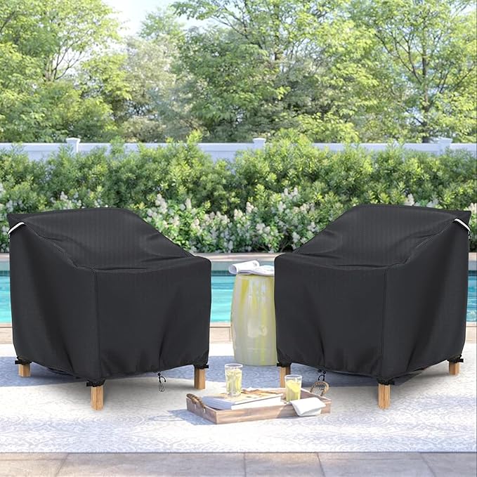 Gasadar Patio Chair Cover - 2 Pack, Patio Furniture Covers Waterproof, Heavy Duty Outdoor Chair Covers, Lawn Outdoor Furniture Cover -30" W x 37" D x 31" H