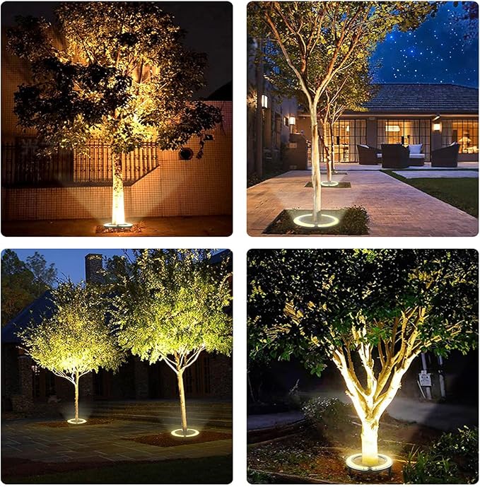 Solar Palm Tree Lights,Super Bright 32 Led 5 V 12000mah Landscape Spotlights for Big Tree Lighting Solar Uplights for Trees Floodlights Home Garden Christmas Party Outdoor (Cool Light)