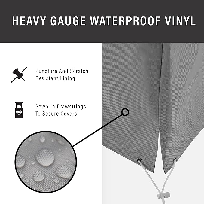 Crosley Furniture Patio Furniture Covers, Waterproof Outdoor Side Table Cover for Backyard, Deck, Gray
