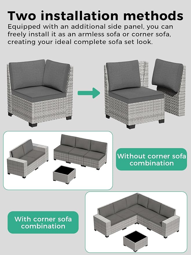 16 Piece Outdoor Wicker Sectional Sofa Set with Swivel Chairs & Fire Pit Table, 12-Seats with 4" Thickened Cushions & Coffee Table, All-Weather PE Rattan for Garden, Backyard, Charcoal Gray