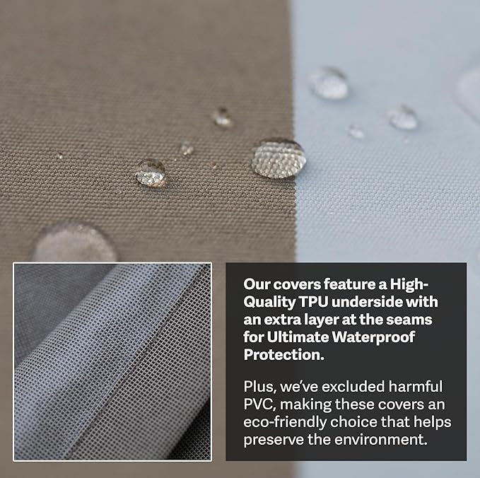 Elmara Outdoor Chair Covers – Waterproof, UV Fade-Resistant Patio Chair Covers Made of Heavy Duty Olefin – Durable All Weather Design Keeps Your Patio Furniture Safe (Bronze Stripe)