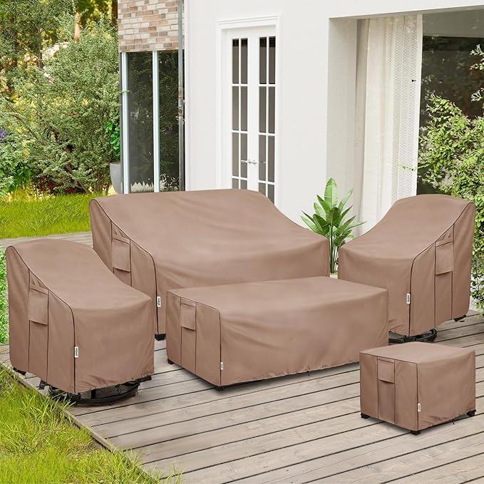 2-Seater Heavy Duty Patio Bench Loveseat Cover,100% Waterproof Outdoor Sofa Cover 58" W x 32.5" D x 31" H inch,Patio Furniture Couch Covers(Brown)