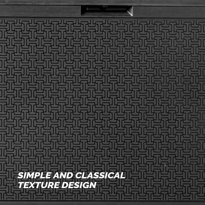 90 Gallon Outdoor Garden Plastic Storage Deck Box Chest Tools Cushions Toys Lockable Seat