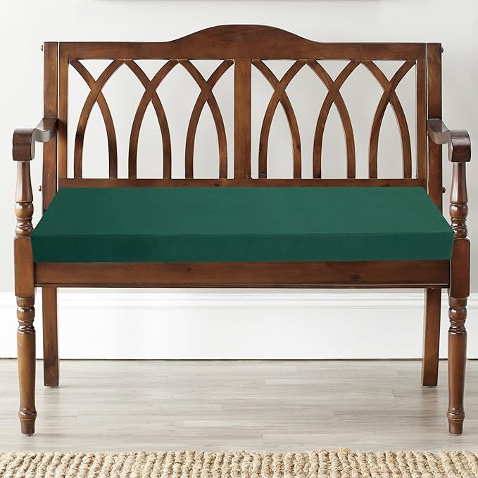 FUNHOME Outdoor Bench Cushion Covers 45" x 18" x 3", No Insert! Patio Bench Cushion Covers for Outdoor Furniture,Water Resistant Patio Loveseat Cushion Cover 1 Pack, Dark Green (Covers ONLY)
