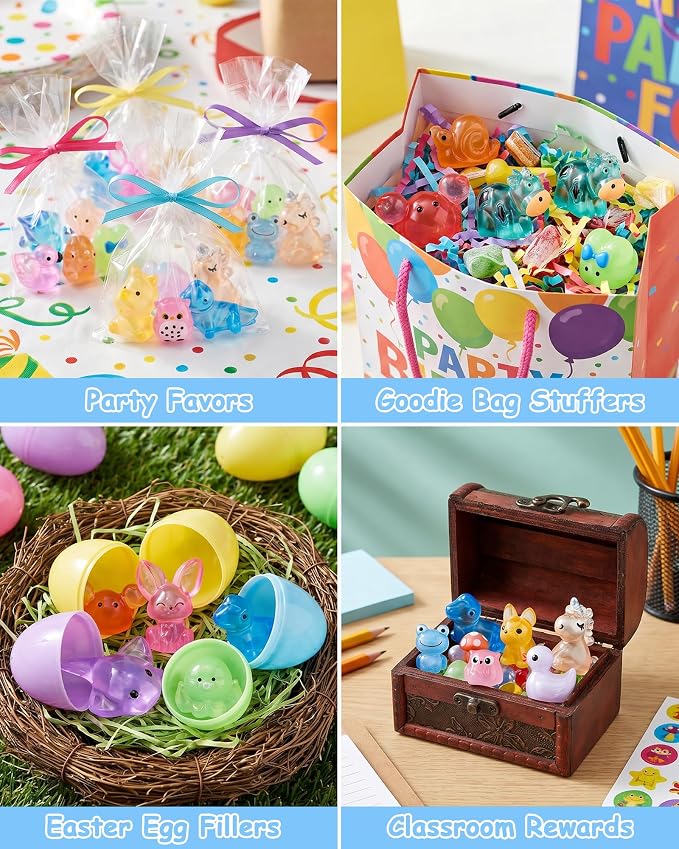 FIVEIZERO 100PCS Luminous Mini Resin Animals Bulk, 20 Styles | Waterproof, Fade-resistant, Non-toxic, Smooth Edges, Fairy Garden Decor, Aquarium Accents, Party Favor Fillers