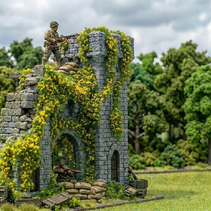 Realistic Miniature Vines - Hanging Moss Scenery for Diorama Supplies & Model Building - Mini Miniature Plants for Rainforest, Dollhouse, Fairy Gardens, Crafts DIY, Tabletop Wargaming (Yellow)