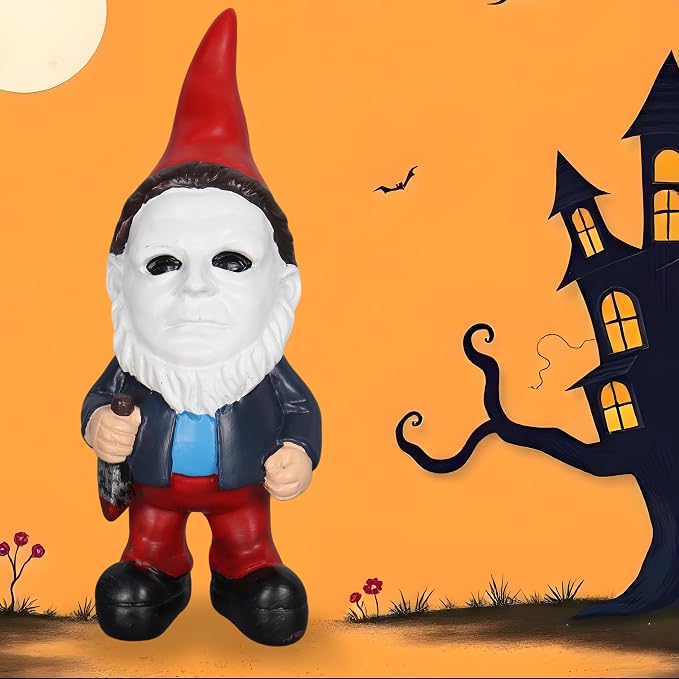 SPINNDO Horror Decor Halloween Decorations Indoor Garden Gnome Garden Statue Home Décor (B.red)