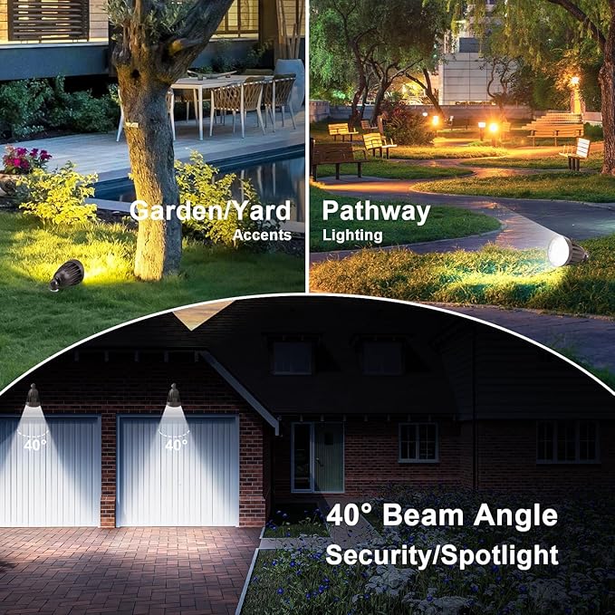 OSTEK 25W LED Bullet Spotlight Flood Light, 3CCT Selectable LED Landscape Spotlight with Knuckle Mount 3500LM, 0-10V Dimmable Commercial Outdoor Weatherproof Flood Light 120-277V, UL-Listed (1 Pack)