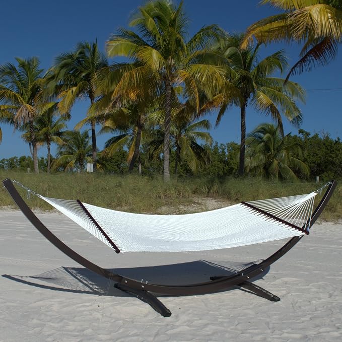 Jumbo Caribbean Hammock - 55 Inch - Soft-Spun Polyester - White