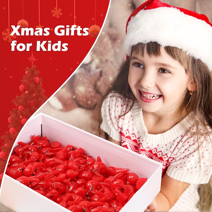 80 Pcs Mini Resin Red Cardinal Birds Christmas Tree Ornaments Bulk Tiny Animals Figurines for DIY Craft Supplies Mini Garden Decor Party Cake Toppers Dollhouses Xmas Gift