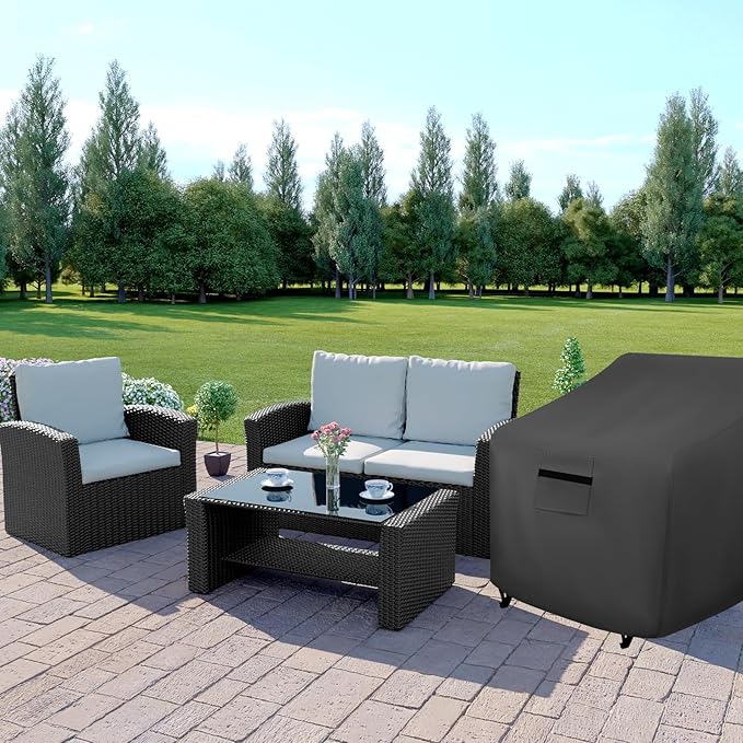 Patio Chair Covers Waterproof, Heavy Duty Outdoor Furniture Chair Covers, Fits up to 32W x 37D x 36H inches 2 Pack Black