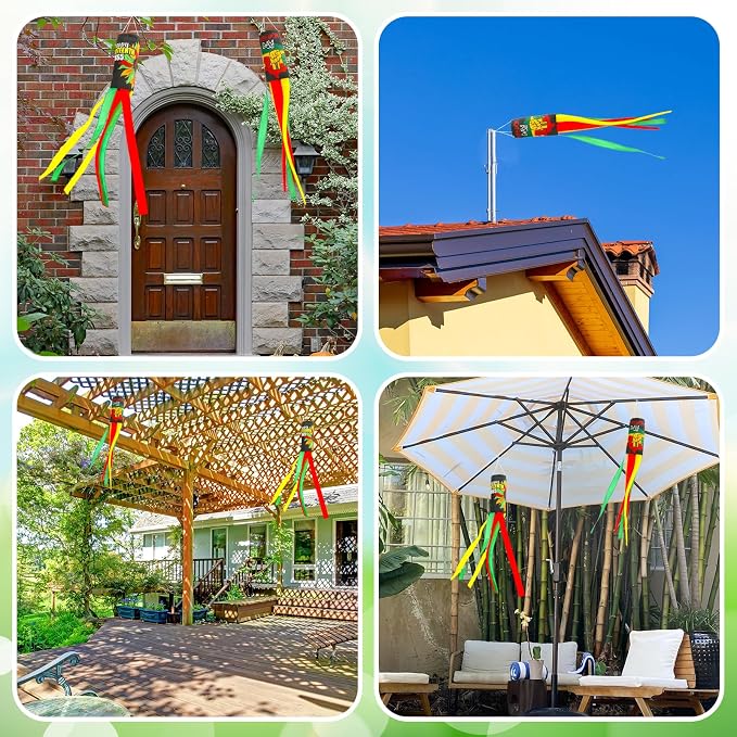 NOVWANG 2 Pieces Juneteenth Windsocks, 40 Inch African American Windsock Outdoor Hanging Flag Juneteenth Decorations for Freedom Day Home Garden Yard Patio Lawn Decor