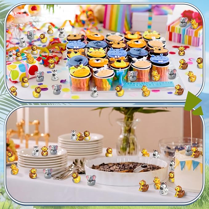 Novabright 100 Pcs Mini Resin Jungle Ducks Tiny Resin Small Jungle Ducks Mini Animal Figurines for DIY Cake Craft Garden Landscape Ornament Potted Decoration Birthday Party Supplies