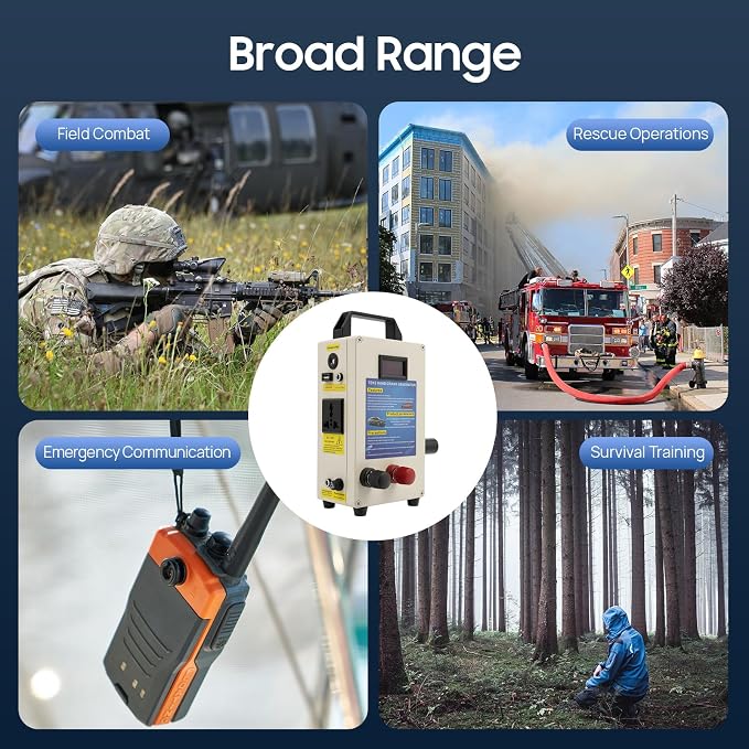 110V Hand Crank Generator,Emergency Manual Dynamo Generator with 5-15W ABS Material Survival Charger 3 Types Power Supply Portable Energy Storage Generators for Travel Smartphone Charger