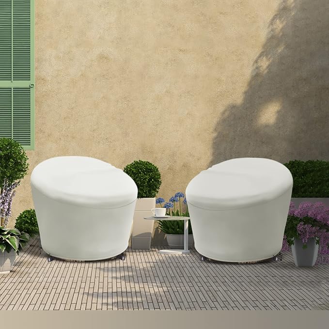 Papasan Chair Cover Waterproof,(for 47in Outdoor Papasan Chairs Covers) Bbeige, Zipper Design, Easy to Put On and Take Off, Dust Resistant Patio Furniture Seat Covers