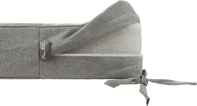 FUNHOME Outdoor Bench Cushion Cover 48 x18 x 3 inch,Water Resistant Cover with Zipper&Ties,Fade-Resistant Slipcover,Patio Porch Swing Cushion Cover Replacement Only,No Insert(Light Gray)