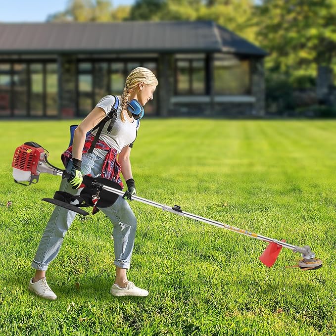 26cc Gas String Trimmer Kit - 2-Stroke Engine Lawn Weed Wacker Kit with Cordless Design,Grass Trimmer Tools for Agriculture, Forestry, and Landscaping