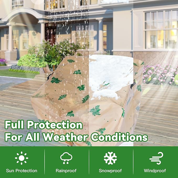 Patio Chair Covers 2 Pack Waterproof,Outdoor Furniture Covers,Windproof,Heavy Duty Outdoor Chair Cover,Fits up to 32"W x 37" D x 36"H,leaves