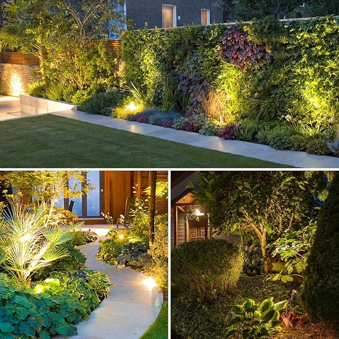 ZYAN Landscape Spotlights with Sensor, 5 Lighting Modes for Brightness Adjustment, Dimmable Timer Auto On Off, Low Voltage Outdoor IP65 Waterproof for Patio Yard Garden Path, Warm White (16 Pack)