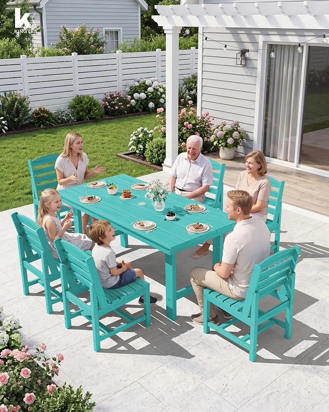 KINGYES Patio Armless Dinning Chairs Set of 2, HDPE All-Weather Outdoor Patio Chairs for Garden Backyard, Aruba