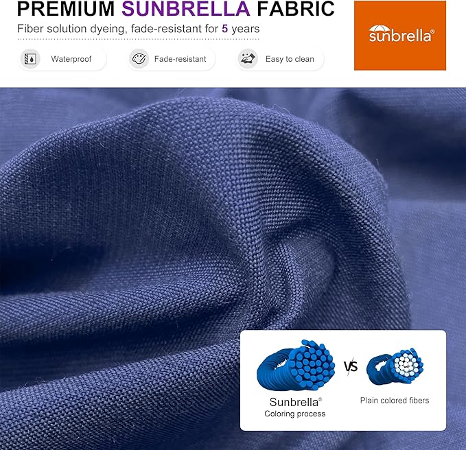 PURPLE LEAF 13ft Patio Umbrella Cantilever Umbrellas Outdoor Round Wood Umbrella Offset Umbrellas Heavy Duty Sun for Garden Deck Pool, Spectrum Indigo