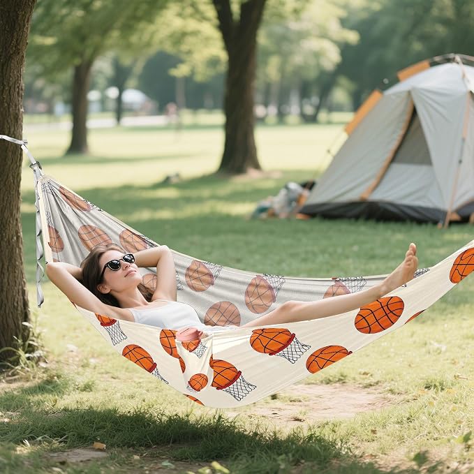 Camping Hammock Outdoor Hammocks for Outside Basketball 1 Beach Trees Portable Lightweight with Pockets Tree Straps Indoor
