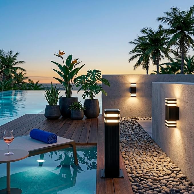 Wired Lights Outdoor Waterproof IP65 Wall Light Super Bright Starburst Shadow Pattern 2 x GU10 Sockets, 1 Pack Professional Landscape Lighting for Garden, Yard, Patio & Walkway