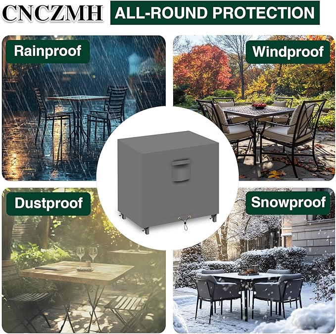 Heavy Duty Patio Furniture Covers Waterproof, 600D Outdoor Furniture Cover Waterproof for Sectional Sofa Couch, Outdoor Dining Table and Chair Set Covers 36''L x 24''W x 35''H, Grey