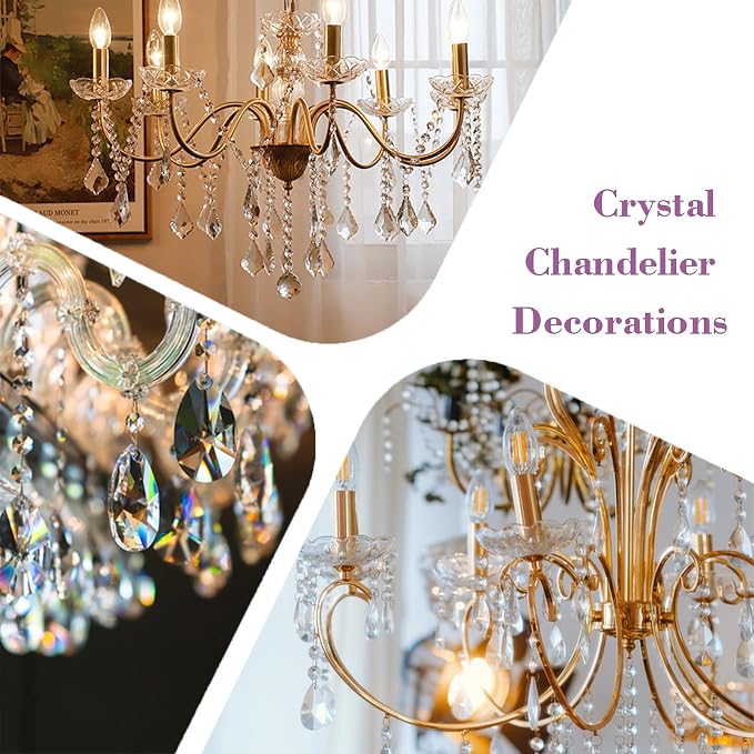 212pcs Sun Catcher Crystal Making Kit for Adults Prism Crystals Lamps Decor | K9 crystal prism suncatcher, rainbow maker for window & home, 12 hanging prisms set, shiny decor pendants chandelier part