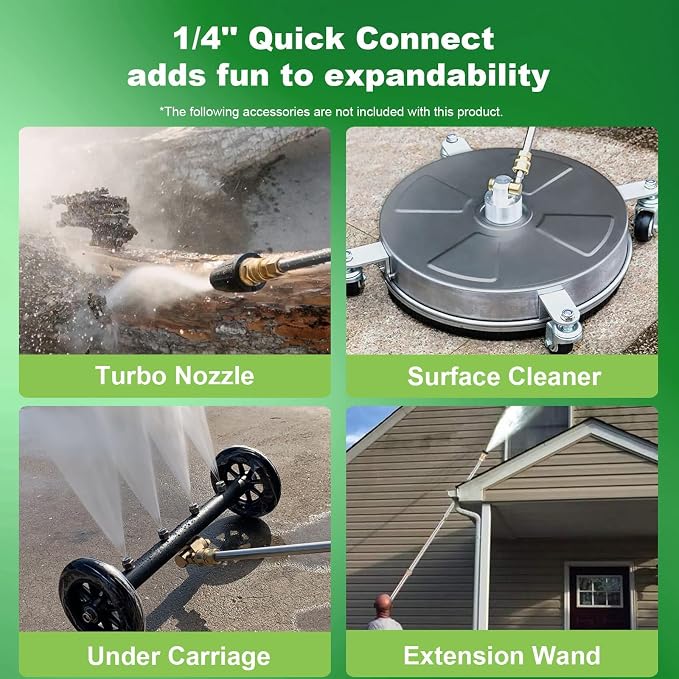 5000 PSI Pressure Washer, 4.0GPM Electric Power Washer,2000W High Pressure Washer, Professional Washer Cleaner, with Soap Bottle and 33FT Hose, Best for Cleaning Cars,Driveways,Patios (Green)
