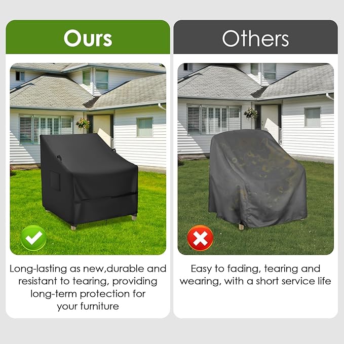 Outdoor Patio Swivel Chair Covers 2 Pack,Waterproof Outdoor Furniture Cover for Lawn Dining Chair with High Back,Patio Seat Chair Covers for Winter (25"L x 25"W x 40"H - 2 Pack)